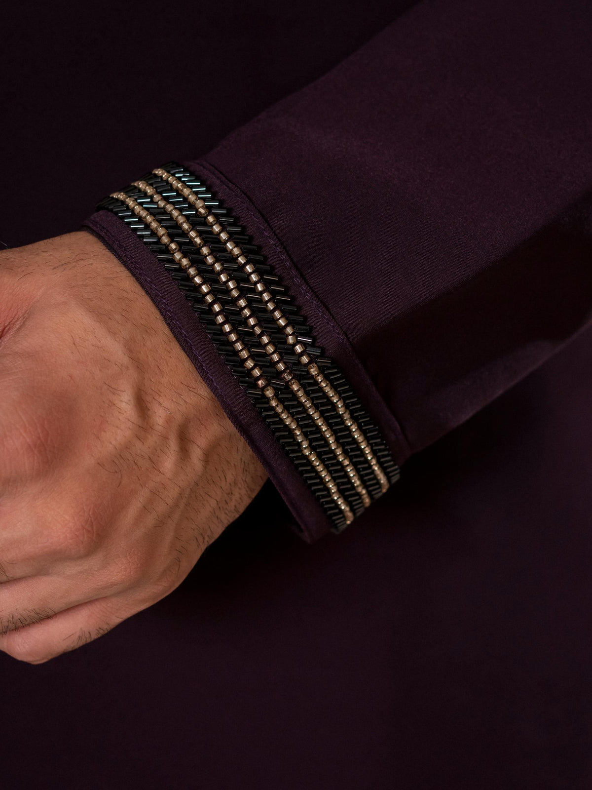 Bold Purple Armani Embroidered Mens Kurta | Tulip Designer
