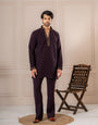 Bold Purple Armani Embroidered Mens Kurta | Tulip Designer