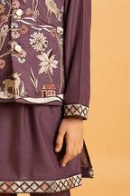 Graceful Purple Koti Kurta Set for Kids Wear