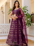 Elegant Georgette Sequins & Thread Embroidered Lehenga Choli Set with Net Dupatta
