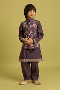 Premium Purple Kids Koti Kurta Pajama Set for Wedding Style