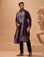 Ethnic Look Purple Kurta with Dupatta Mens Wear Special
