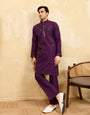 Classy Purple Mirror Embroidered Kurta and Pant for Wedding Wear
