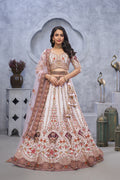 Light Purple Organza Silk Bridal Lehenga with Zari Paisley Embroider
