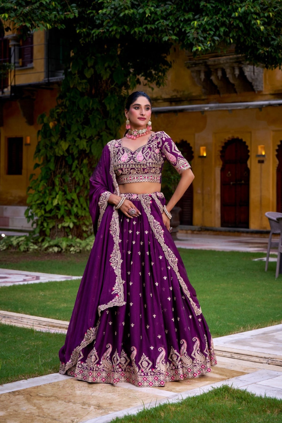 Rangoli Crush Special Designer Luxury Wedding Purple Lehenga Choli