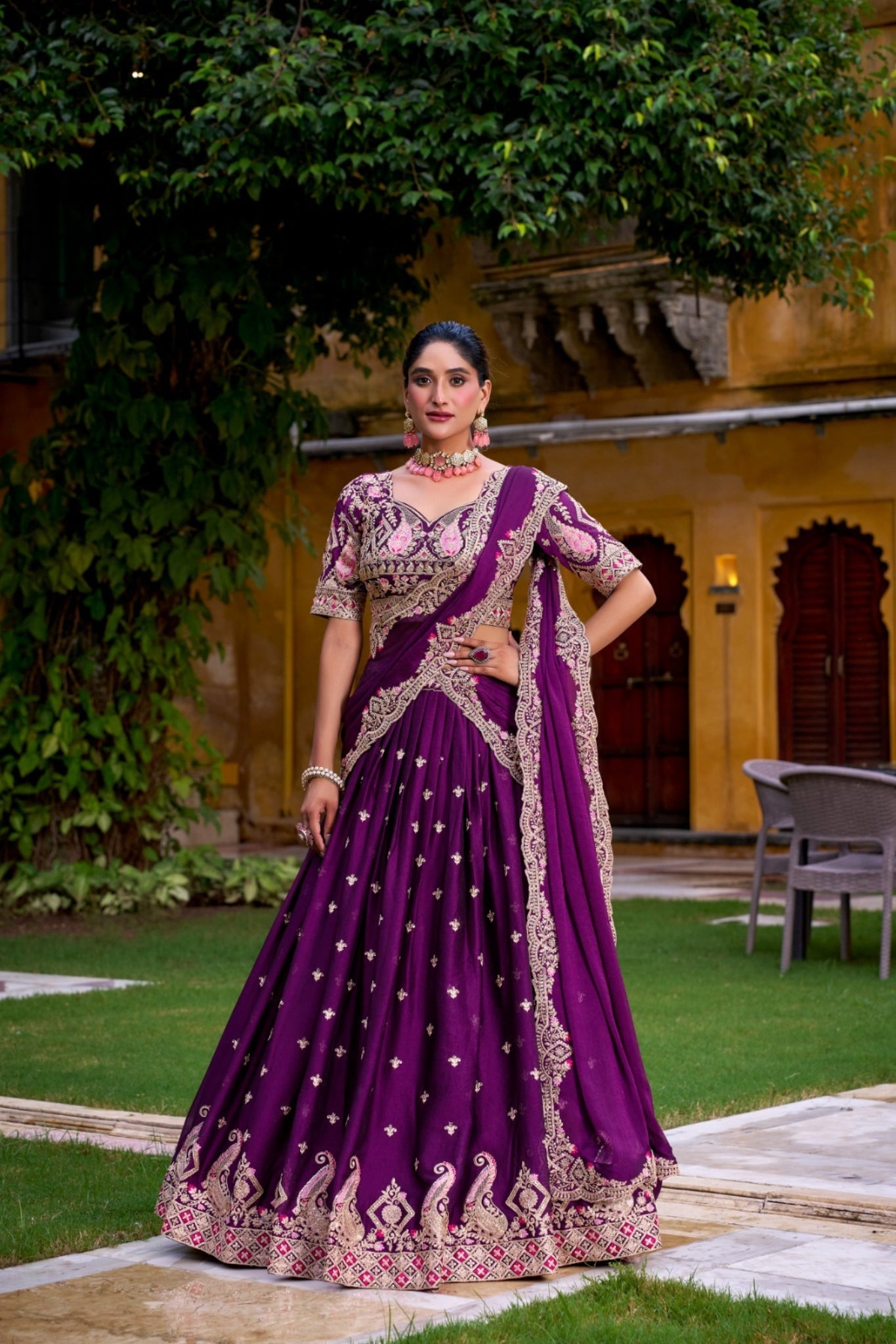 Rangoli Crush Special Designer Luxury Wedding Purple Lehenga Choli
