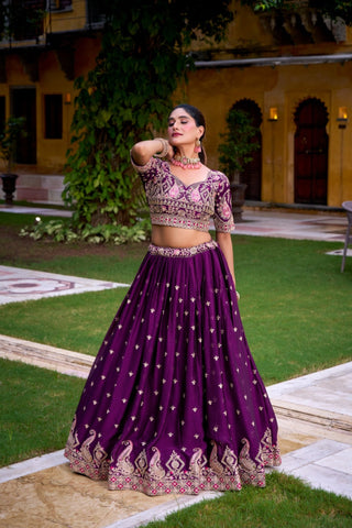 Rangoli Crush Special Designer Luxury Wedding Purple Lehenga Choli