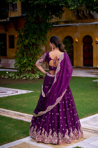 Rangoli Crush Special Designer Luxury Wedding Purple Lehenga Choli