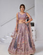 Purple Royal Radiance Raw Silk Bridal Lehenga Choli Set
