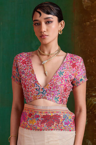 Extraordinary Beige Pashmina Saree With Pleasant Blouse Piece