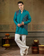 Rama Rayon Embroidery Mirror Kurta Set | Tulip Designer