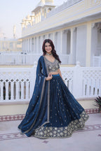 Weadding Rama Fendy Silk Embroidered Lehenga Set | Tulip Designer
