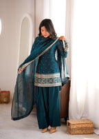 Rama Fendy Silk Embroidery Farshi Shalwar Set | Tulip Designer
