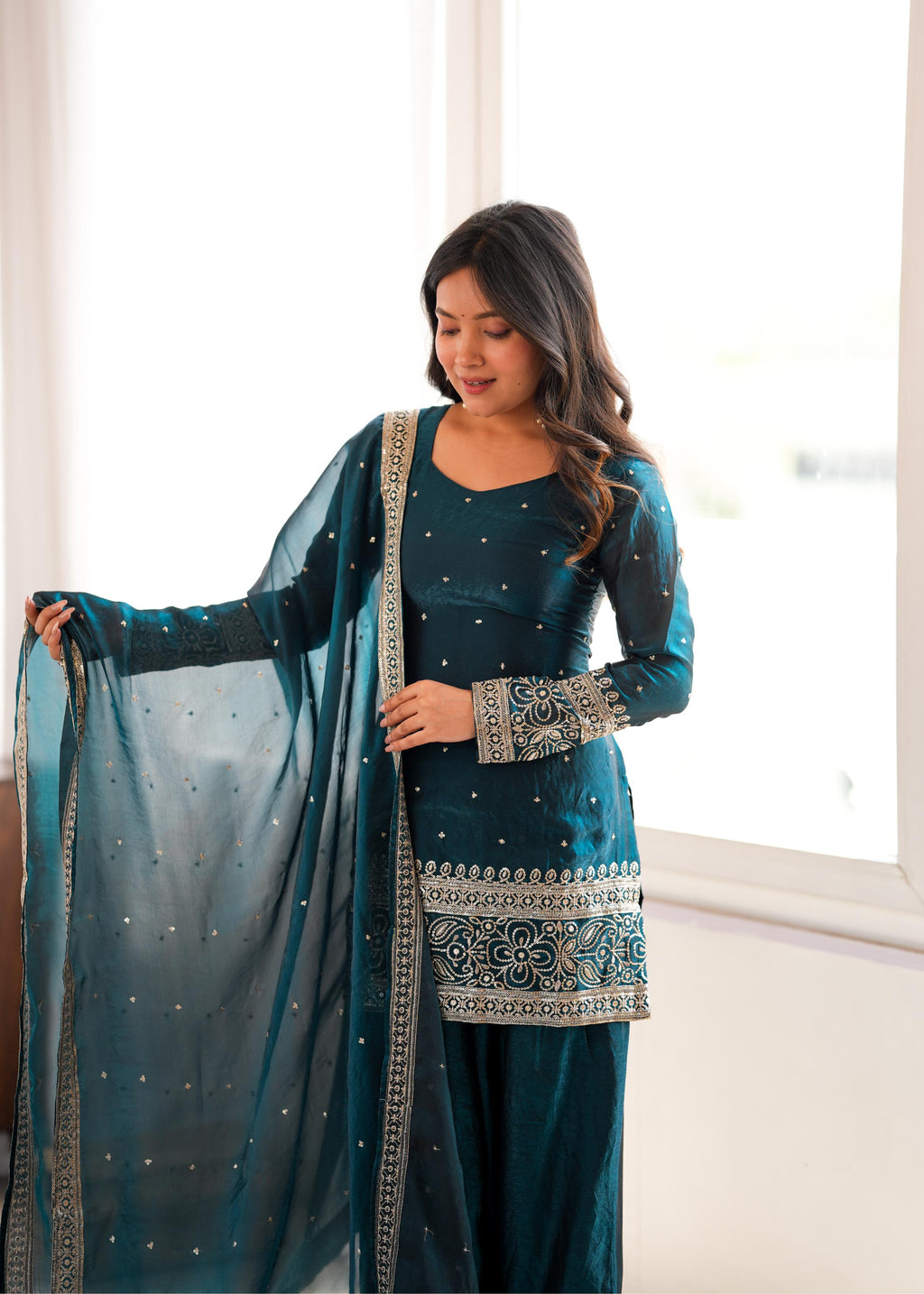 Rama Fendy Silk Embroidery Farshi Shalwar Set | Tulip Designer
