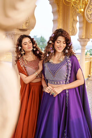 Luxury Rangoli Silk Lehenga with Beads and Sequin Work
