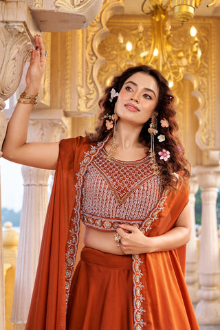 Luxury Rangoli Silk Lehenga with Beads and Sequin Work
