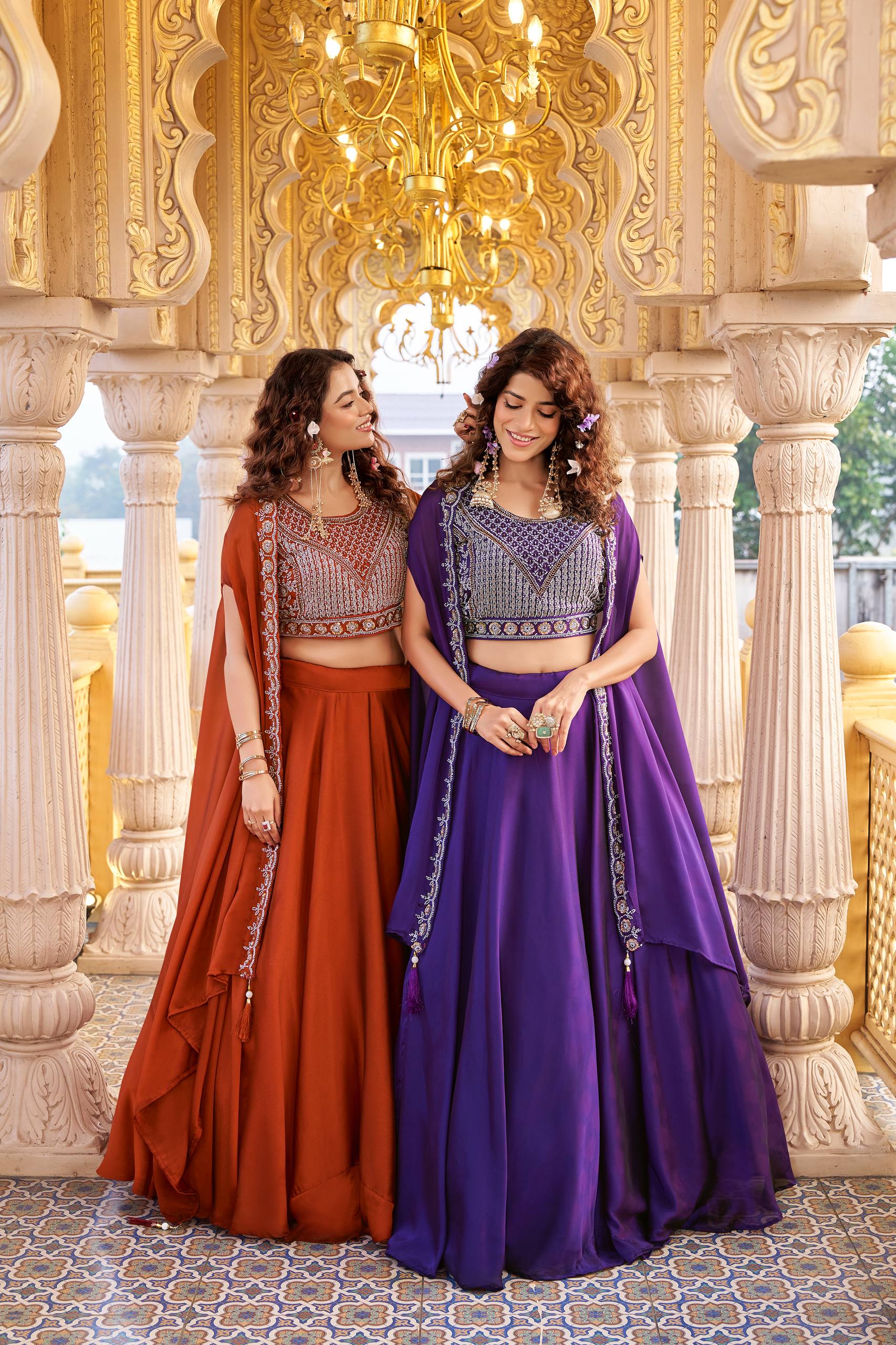Luxury Rangoli Silk Lehenga with Beads and Sequin Work
