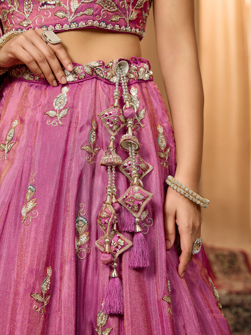 Grand Rani Pink Premium Embroidered Wedding Wear Lehenga Choli
