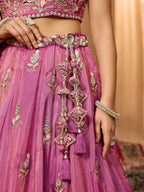 Grand Rani Pink Premium Embroidered Wedding Wear Lehenga Choli
