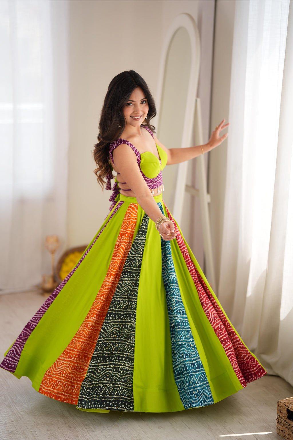 Designer Rayon Digital Print Lehenga Choli Set | Tulip Designer
