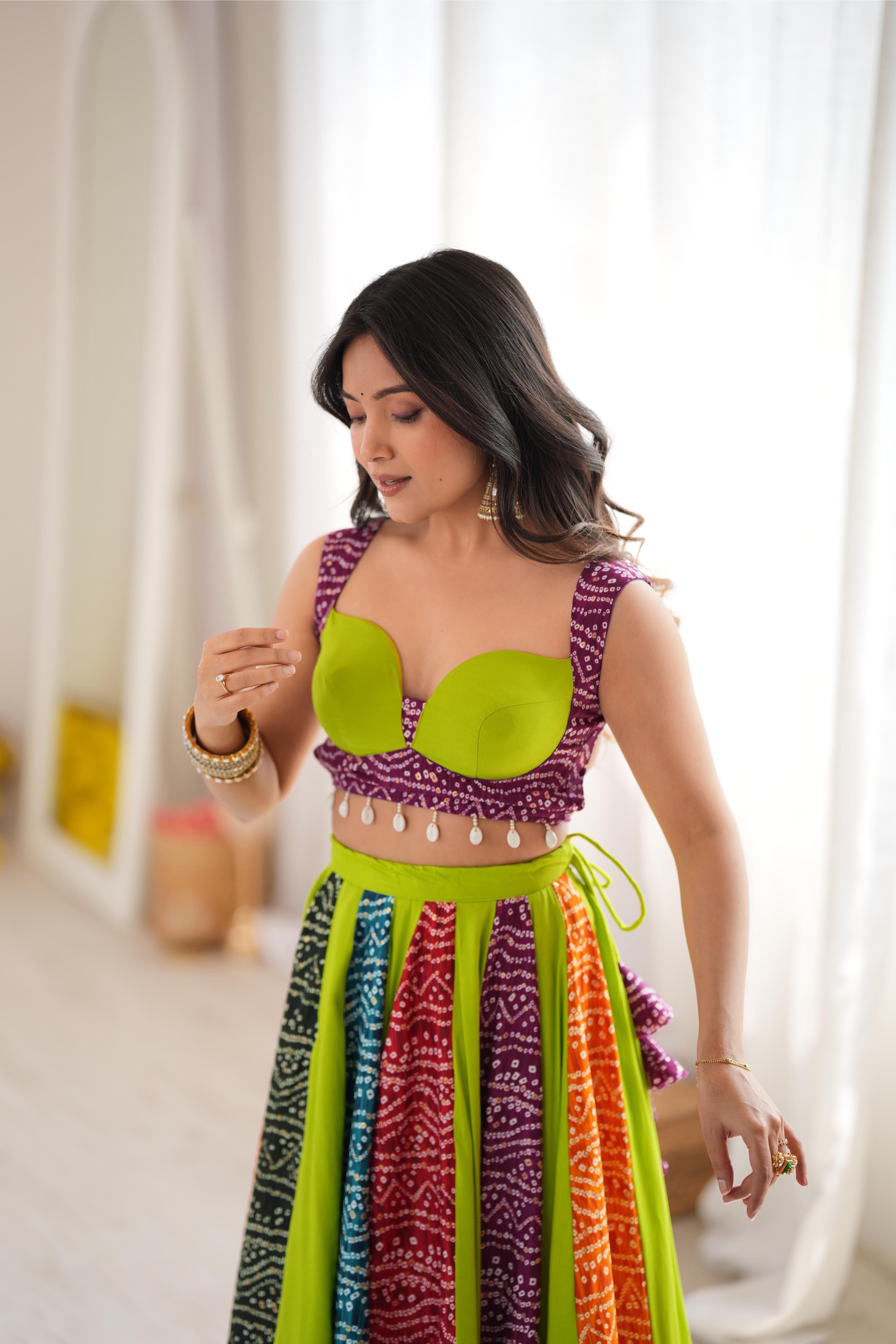 Designer Rayon Digital Print Lehenga Choli Set | Tulip Designer
