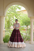 Royal Rayon Kutchi Embroidered Navratri Frill Lehenga Choli
