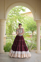 Royal Rayon Kutchi Embroidered Navratri Frill Lehenga Choli
