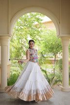 Royal Rayon Kutchi Embroidered Navratri Frill Lehenga Choli
