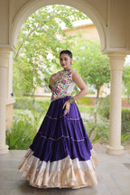 Royal Rayon Kutchi Embroidered Navratri Frill Lehenga Choli
