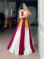 Vibrant Rayon Gota Patti Lehenga for Garba Celebrations
