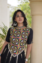 Designer Rayon Multi Mirror Embroidery Lehenga Set | Tulip Designer
