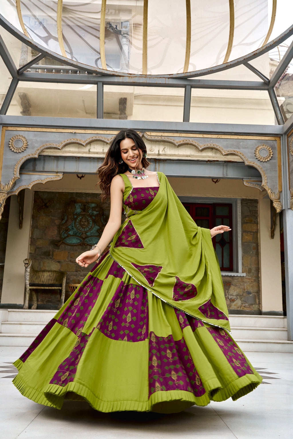 Navratri Rayon Printed Lehenga Set | Tulip Designer
