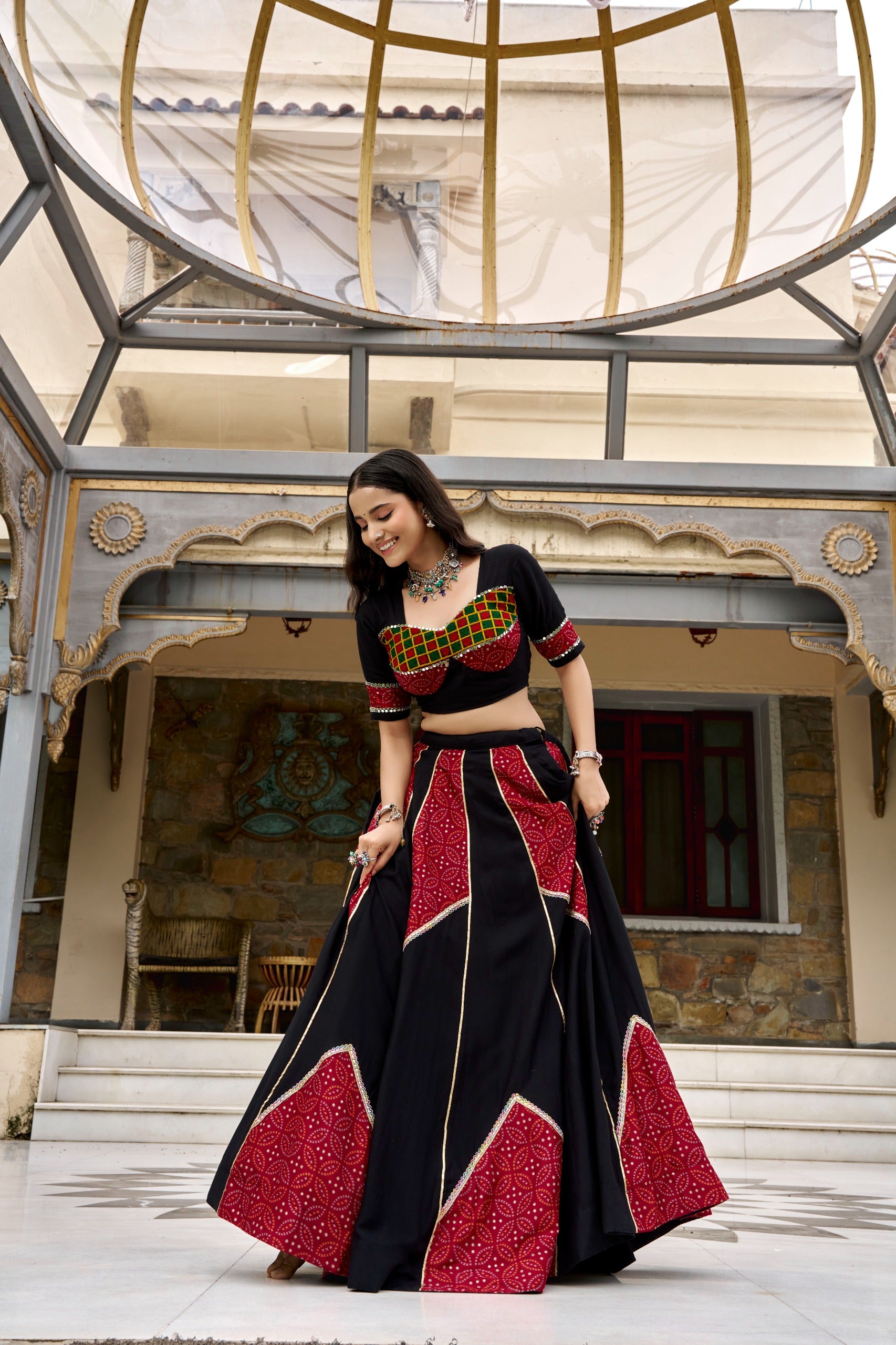 Navratri Rayon Printed Lehenga Set | Tulip Designer

