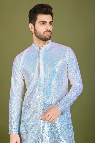 Stylish Ombre Blue Kurta for Men – Festive & Wedding men's kurta