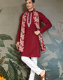 Designer Red Kurta with Dupatta for Festive Look