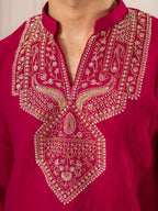 Red Premium Crush Beads Work Mens Kurta | Tulip Designer
