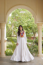 Navratri Reyon Kutchi Embroidered Gown | Tulip Designer
