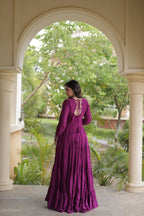 Navratri Reyon Kutchi Embroidered Gown | Tulip Designer
