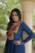 Navratri Reyon Kutchi Embroidered Gown | Tulip Designer
