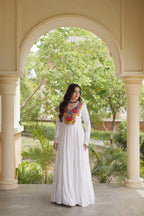 Navratri Reyon Kutchi Embroidered Gown | Tulip Designer
