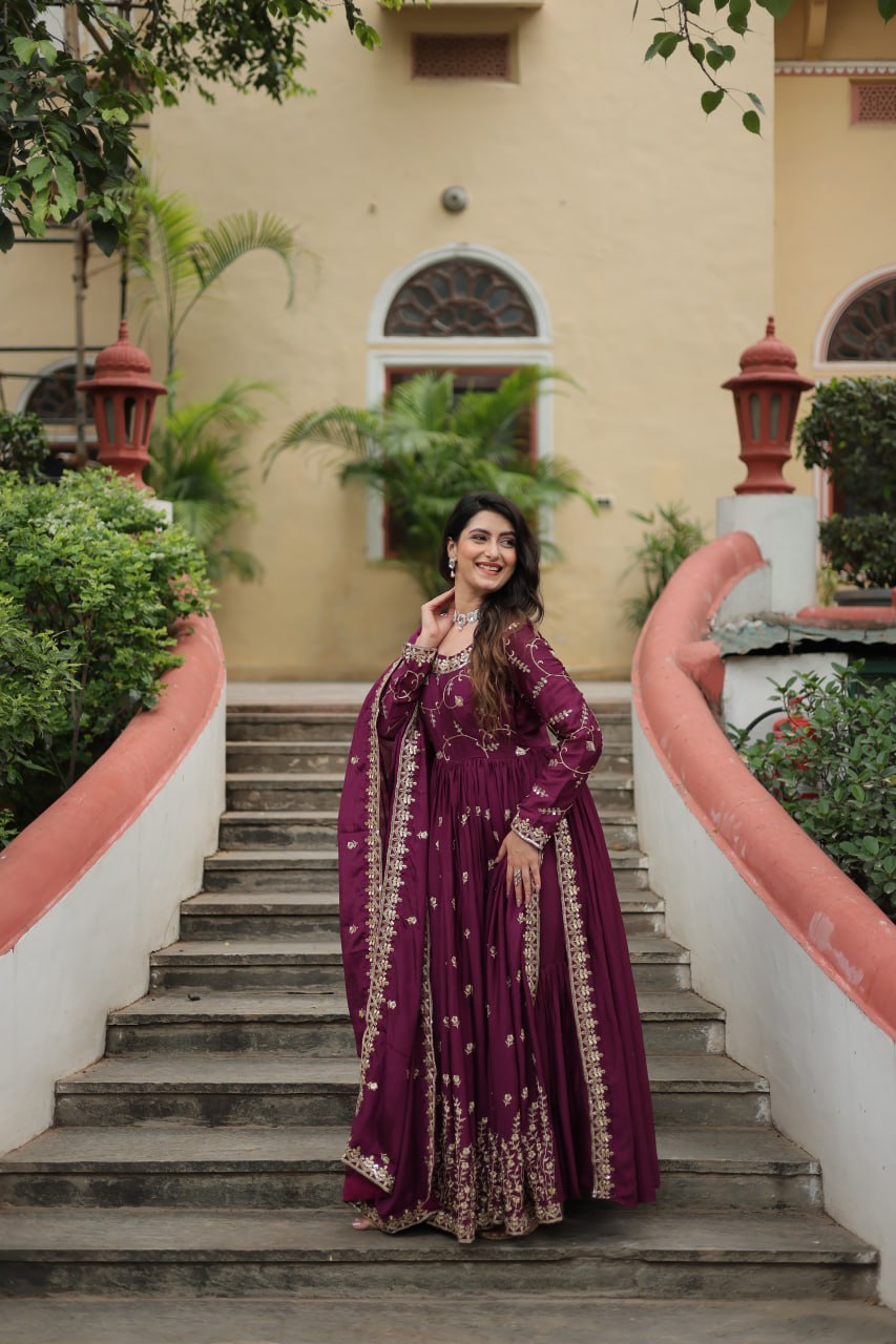 Rich Sequins Embroidered Work Women Suit Set
