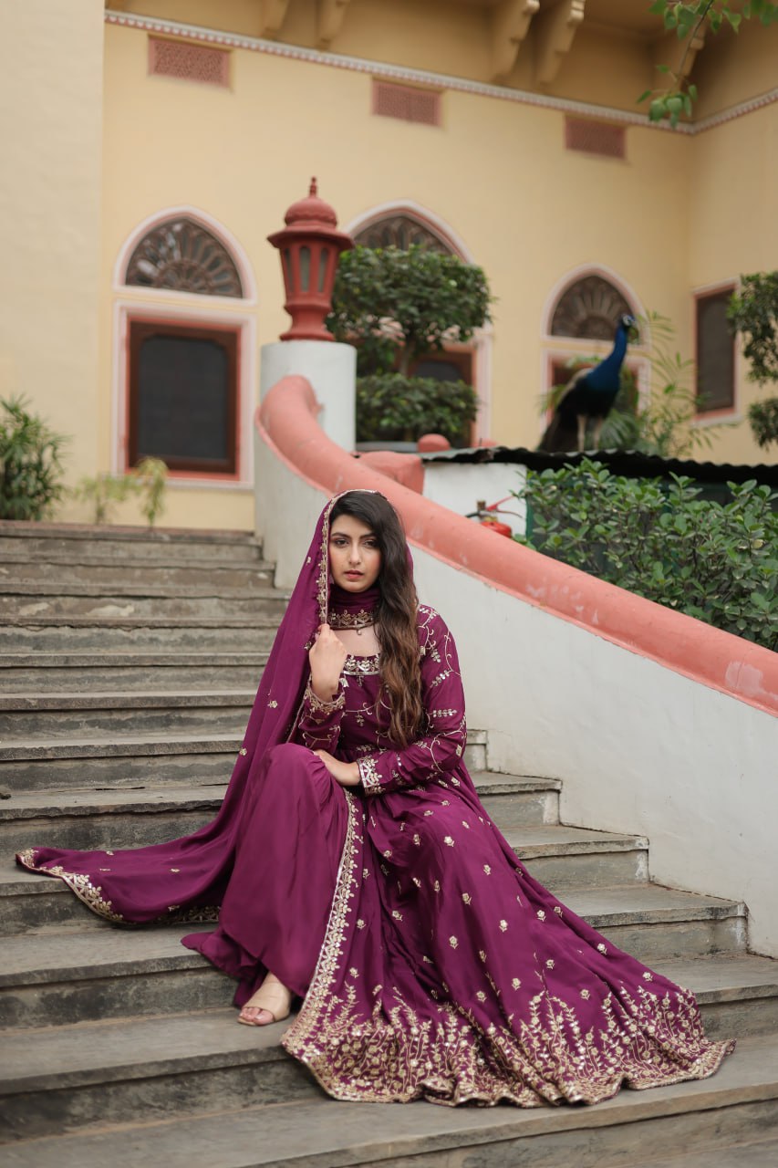 Rich Sequins Embroidered Work Women Suit Set
