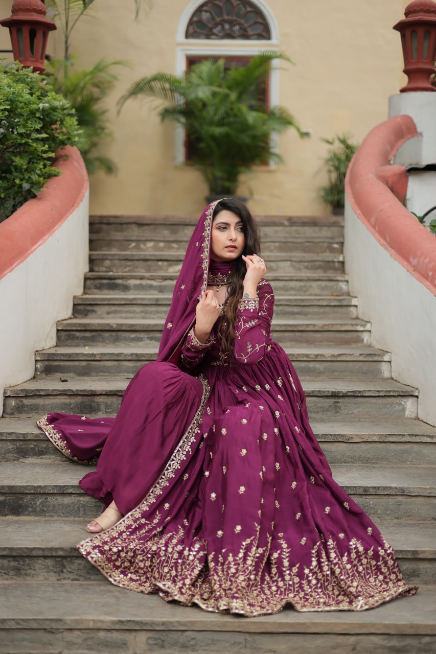 Rich Sequins Embroidered Work Women Suit Set
