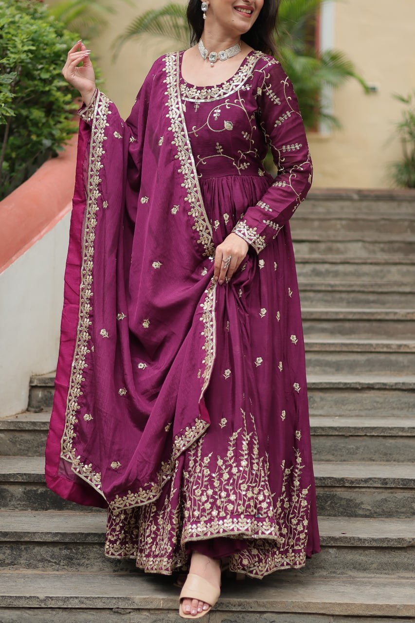 Rich Sequins Embroidered Work Women Suit Set
