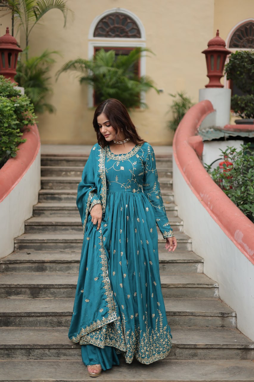 Rich Sequins Embroidered Work Women Suit Set
