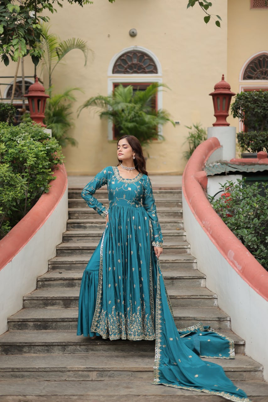 Rich Sequins Embroidered Work Women Suit Set
