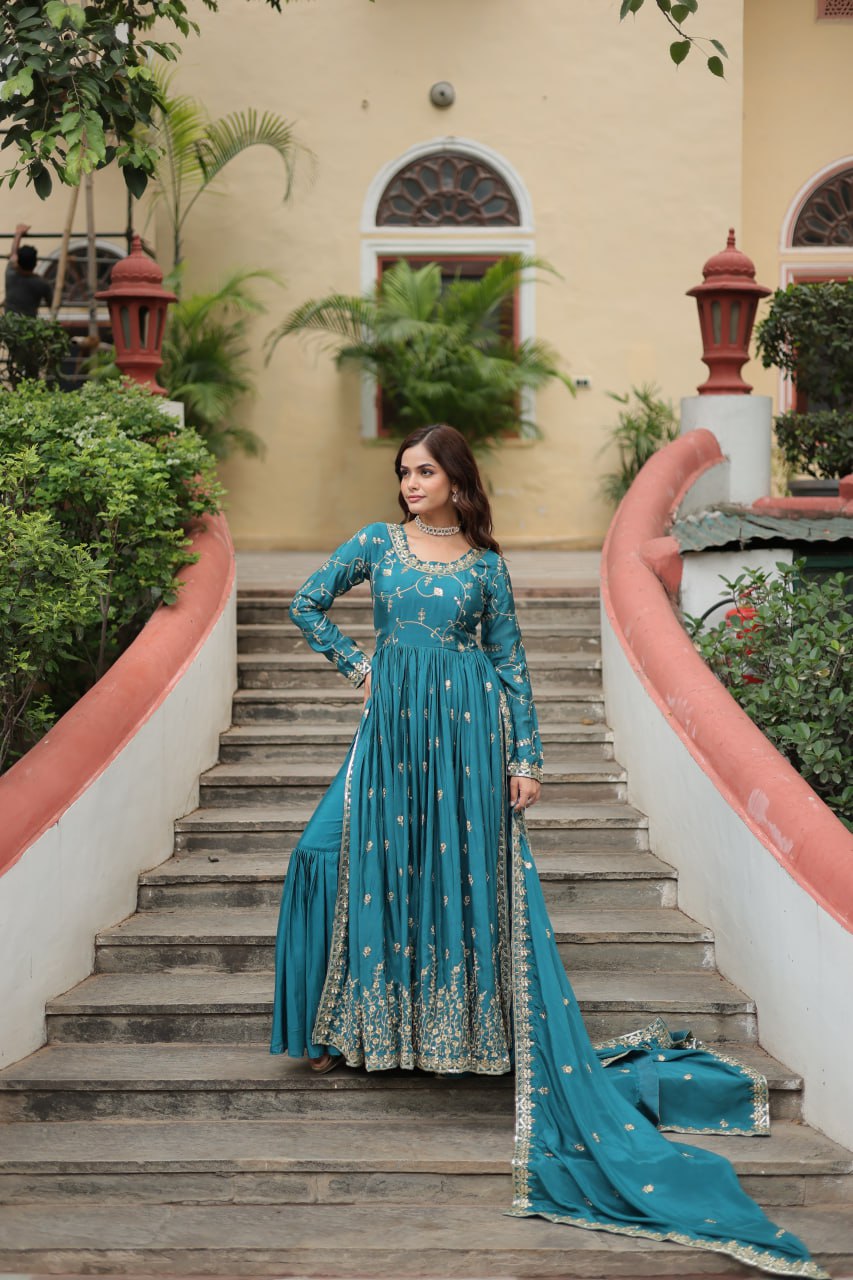Rich Sequins Embroidered Work Women Suit Set

