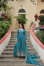 Rich Sequins Embroidered Work Women Suit Set

