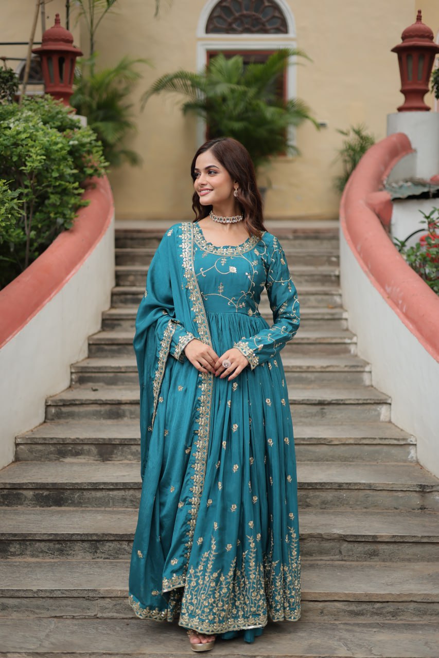 Rich Sequins Embroidered Work Women Suit Set
