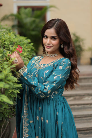 Rich Sequins Embroidered Work Women Suit Set
